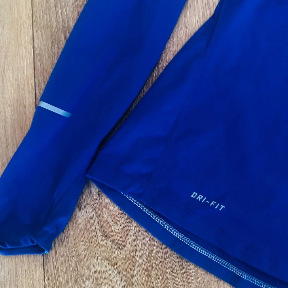 Nike Dri-FIT Womens Royal Blue Half Zip Running Top Long Sleeve Small